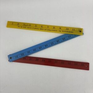 Vintage Plastic Tri-Fold Woolworth Yardstick Multi Colored Made In USA